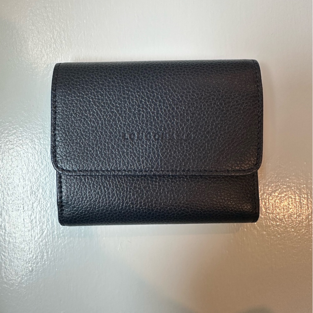 Navy Blue Pebbled Longchamp Wallet